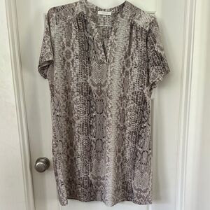 Entro Snake Print Dress - Gray and Brown